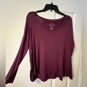 American Eagle Burgundy lightweight long sleeve shirt